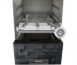 Churrasqueira Giratória Ajustável para 3 Espetos Inox