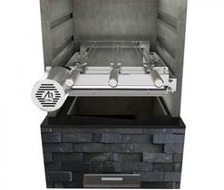 Churrasqueira Giratória Ajustável para 3 Espetos Inox