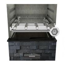 Churrasqueira Giratória Ajustável para 4 Espetos Inox