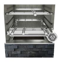 Churrasqueira Giratória Ajustável para 4 Espetos Inox com Suporte Ajustável Churrasqueira Giratória Ajustável para 4 Espetos Inox com Suporte Ajustável