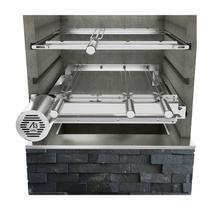 Churrasqueira Giratória Ajustável para 4 Espetos Inox com Suporte Ajustável