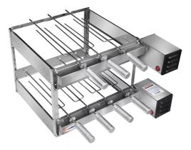 Churrasqueira Giratória Grill Dupla 7 Espetos Inox Bivolt 2 Motor Weg