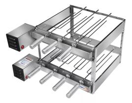 Churrasqueira Giratória Grill Dupla 7 Espetos Inox Bivolt 2 Motor Weg