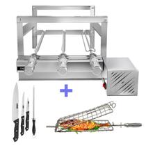 Churrasqueira Giratória Grill Inox Gira Soft Grill 3 Espetos + Espeto Grelha + Faca Lado Direito Churrasqueira Giratória Grill Inox Gira Soft Grill 3 Espetos + Espeto Grelha + Faca Lado Direito