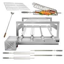 Churrasqueira Giratória Grill Inox Gira Soft Grill 4 Espetos Completa Lado Esquerdo