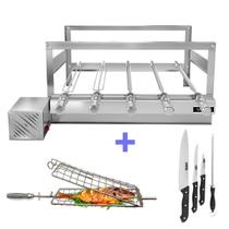 Churrasqueira Giratória Grill Inox Gira Soft Grill 5 Espetos + Espeto Grelha + Faca Lado Esquerdo