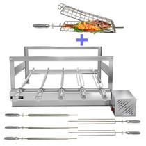 Churrasqueira Giratória Grill Inox Gira Soft Grill 5 Espetos + Espeto Grelha Lado Direito Churrasqueira Giratória Grill Inox Gira Soft Grill 5 Espetos + Espeto Grelha Lado Direito