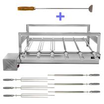 Churrasqueira Giratória Grill Inox Gira Soft Grill 6 Espetos + Espalhador Lado Esquerdo