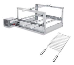 Churrasqueira Giratória Inox 4 Espetos 2 Andares The Grill + Grelha Auxiliar