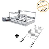 Churrasqueira Giratória Inox 5 Espetos 2 Andares The Grill + Grelha Aramada Churrasqueira Giratória Inox 5 Espetos 2 Andares The Grill + Grelha Aramada
