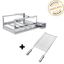 Churrasqueira Giratória Inox 5 Espetos 2 Andares The Grill + Grelha Aramada Churrasqueira Giratória Inox 5 Espetos 2 Andares The Grill + Grelha Aramada