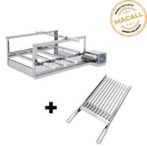 Churrasqueira Giratória Inox 5 Espetos 2 Andares The Grill + Grelha Argentina Churrasqueira Giratória Inox 5 Espetos 2 Andares The Grill + Grelha Argentina