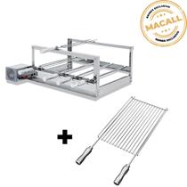 Churrasqueira Giratória Inox 6 Espetos 2 Andares The Grill + Grelha Aramada Churrasqueira Giratória Inox 6 Espetos 2 Andares The Grill + Grelha Aramada