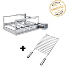 Churrasqueira Giratória Inox 6 Espetos 2 Andares The Grill + Grelha Aramada