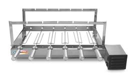 Churrasqueira Giratória Inox Grill 6 Espetos Rotativa Gira Bivolt Motor WEG Lado Direito Churrasqueira Giratória Inox Grill 6 Espetos Rotativa Gira Bivolt Motor WEG Lado Direito