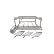 Churrasqueira Giratória para 5 Espetos Inox com 3 Grelhas Moeda Churrasqueira Giratória para 5 Espetos Inox com 3 Grelhas Moeda