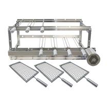 Churrasqueira Giratória para 6 Espetos Inox com 3 Grelhas Moeda Churrasqueira Giratória para 6 Espetos Inox com 3 Grelhas Moeda