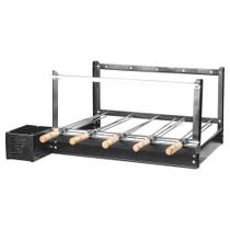 Churrasqueira giratoria trongrill preta 5 espetos bivolt Churrasqueira giratoria trongrill preta 5 espetos bivolt