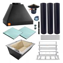 Churrasqueira Gourmet Makeer 2 Dutos Preta S. Fundo 354 P