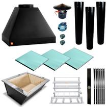 Churrasqueira Gourmet Makeer 3 S Fundo 3 Vidros 2423 P