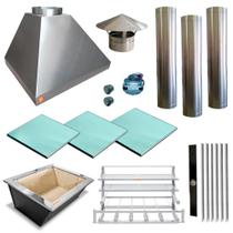 Churrasqueira Gourmet Makeer 3 S Fundo 3 Vidros 2439 G