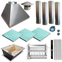 Churrasqueira Gourmet Makeer 340 4 Giratorio 3 Vidros 2491 M