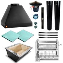 Churrasqueira Gourmet Makeer Preta 2 Dutos Elevatório 2753 P