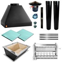 Churrasqueira Gourmet Makeer Preta 2 Dutos Elevatório 2757 G