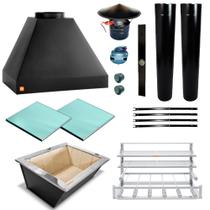 Churrasqueira Gourmet Makeer Preta 2 Dutos S. Fundo 2751 G