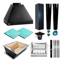 Churrasqueira Gourmet Makeer Preta 2 Elevatório Com Capa 2105 P