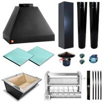 Churrasqueira Gourmet Makeer Preta 2 Giratório C/capa 2107 M