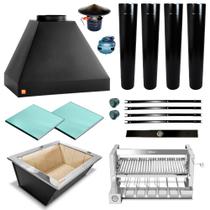 Churrasqueira Gourmet Makeer Preta 4 Dutos Elevatório 2793 G