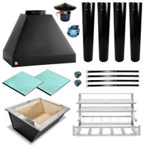 Churrasqueira Gourmet Makeer Preta 4 Dutos S. Fundo 2787 G