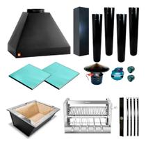 Churrasqueira Gourmet Makeer Preta 4 Elevatório Com Capa 2179 M