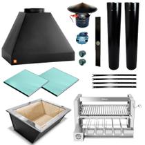 Churrasqueira Gourmet Makeer Preto 2 Dutos Elevatório 2755 M