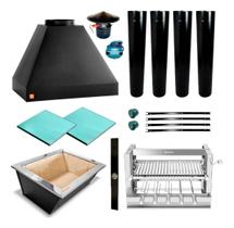 Churrasqueira Gourmet Makeer Preto 4 Dutos Elevatório 2791 M