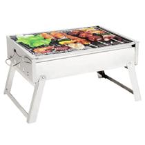 Churrasqueira Grande Inox Portátil Carvão Casa Praia Camping