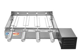 Churrasqueira Grill Baixo 4 Espetos Giratório Inox Motor Weg