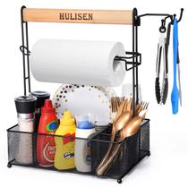 Churrasqueira Grill Caddy HULISEN com Suporte para Papel Toalha e Ganchos para Utensílios