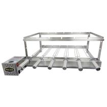 Churrasqueira Grill Giratória Inox Com 6 Espetos Grill BIVOLT Churrasqueira Grill Giratória Inox Com 6 Espetos Grill BIVOLT