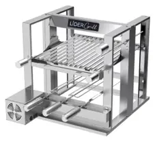 Churrasqueira Grill Grelha Parrilha Elevatória C/ 3 Espetos