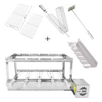 Churrasqueira Grill Inox 5 Espetos 100% Inox Kit J5 Churrasqueira Grill Inox 5 Espetos 100% Inox Kit J5