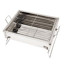 Churrasqueira Grill Inox Portátil Carvão Casa Praia Camping