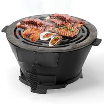 Churrasqueira Hibachi de Ferro Fundido Giantex Portátil de Mesa 36 x 32 x 17 cm