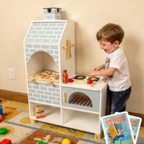 Churrasqueira Infantil de Madeira Kit Livro Educativo