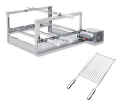 Churrasqueira Inox 4 Espetos 2 Andares Grill Grelha Aramada