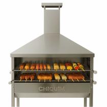 Churrasqueira Inox Carrinho de Churrasco Para Espetinho Com 2 Grelhas Coifa e Duto Elevado Reforçada Churrasqueira Inox Carrinho de Churrasco Para Espetinho Com 2 Grelhas Coifa e Duto Elevado Reforçada