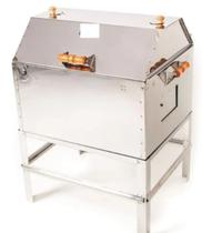 Churrasqueira Inox Com Tampa Bafo Grande 58 x 50 x 85 - PÉS 35CM