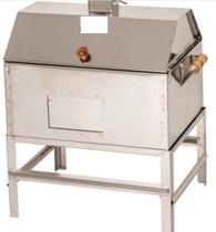 Churrasqueira Inox Com Tampa Bafo Média 50X40X63CM - PÉS 25