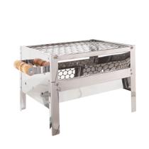 Churrasqueira Inox de Bancada Portátil com Grelha Ideal para Camping e Apartamentos